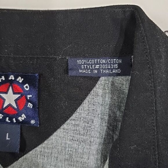 VTG Panhandle Slim SnapButton Shirt SzLg Mens Aztec SouthWestern Longsleeve DUNN - Picture 4 of 16